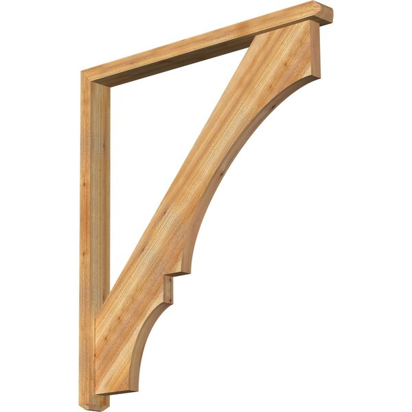 Ekena Millwork Balboa Craftsman Rough Sawn Bracket w/ Offset Brace, Western Red Cedar, 4"W x 42"D x 48"H BKT0402X42X48BOA04RWR - main